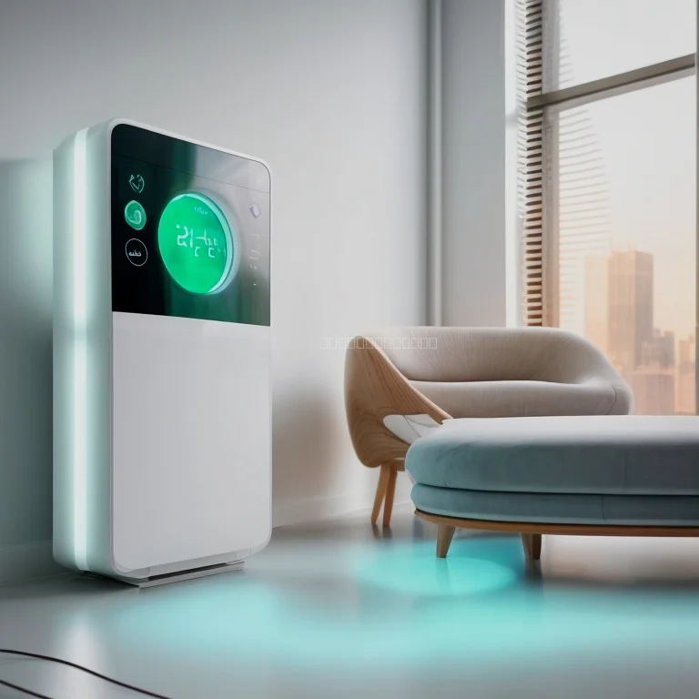 AI-powered air conditioner unit controlling indoor climate